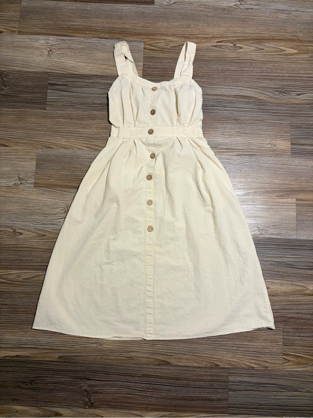 Women’s Cream Button-Front Summer Dress